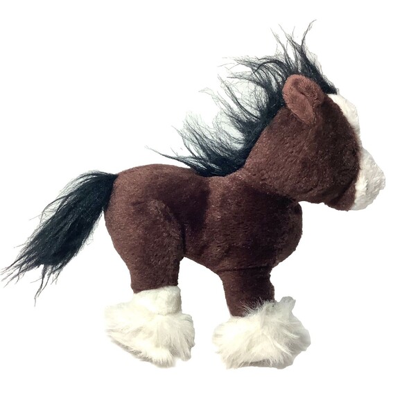 GANZ Toys Ganz Clydesdale Horse Plush Brown And White Stuffed